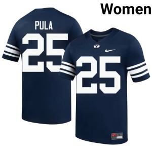 Kennan Pula Navy NCAA College Football BYU Women's #25 Jerseys 155204-616
