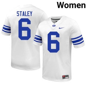 Luke Staley Cougars NCAA #6 White Women's College Football Jersey 879084-542