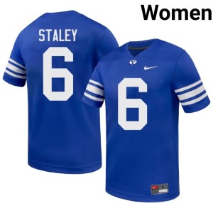 Luke Staley #6 Official College Football Royal Women Brigham Young University Cougars Jerseys 267886-539