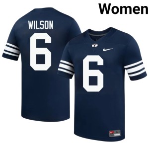 Marc Wilson Go Cougars Women NCAA Navy #6 College Football Jerseys 601112-448