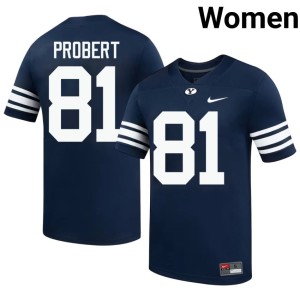 Marion Probert High School Cougs #81 Women College Football Navy Jerseys 584792-643