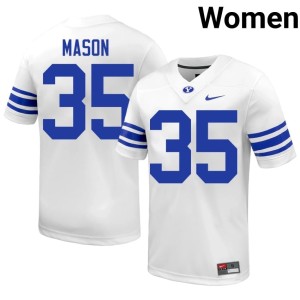 Matthew Mason Cougars #35 College Football NCAA Women's White Jersey 712438-188