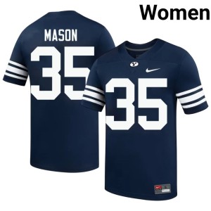 Matthew Mason College Football #35 Limited Navy Women's BYU Cougars Jerseys 338699-751