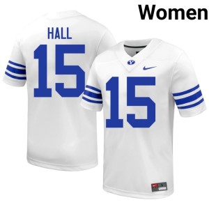 Max Hall #15 College Football BYU Cougs Womens 2026-27 White Jersey 605173-776