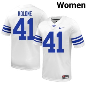 Nehemiah Kolone College Football #41 White Womens Limited The Y Jerseys 695935-841