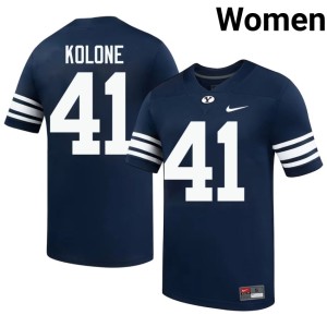 Nehemiah Kolone College Football Brigham Young University Navy #41 Women Player Jerseys 107151-377