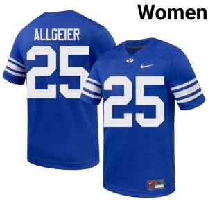 Tyler Allgeier Stitched College Football #25 Womens BYU Royal Jerseys 942501-716