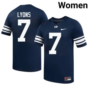 Walker Lyons 2026-27 College Football Navy BYU Cougars #7 Women's Jerseys 552320-430