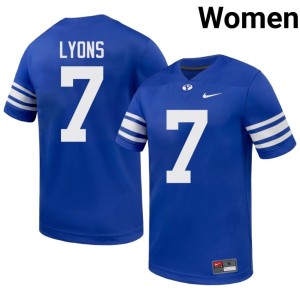 Walker Lyons College Football Brigham Young University #7 Replica Women's Royal Jerseys 420756-701