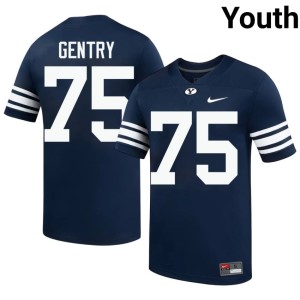 Andrew Gentry Brigham Young University Cougars College Football #75 Navy Youth University Jerseys 437619-266