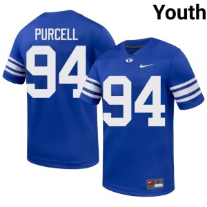 Anisi Purcell Youth #94 High School College Football BYU Royal Jersey 498023-524