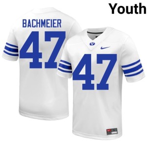 Bear Bachmeier White Youth Game The Y #47 College Football Jersey 248303-467