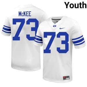 Caden McKee Replica College Football White Youth Brigham Young University Cougars #73 Jerseys 194914-388