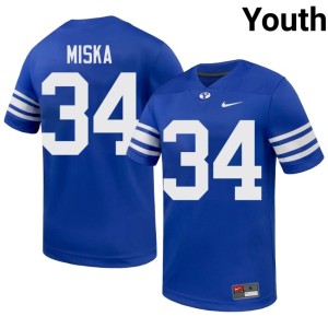 Charlie Miska College Football Royal University BYU Cougars Youth #34 Jerseys 882357-206
