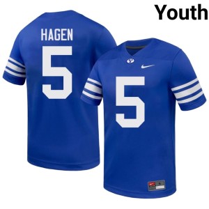 Cody Hagen College Football Stitched Youth #5 Royal The Y Jerseys 824213-439