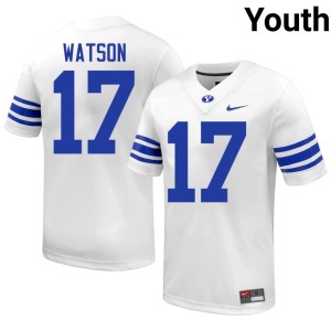 Enoch Watson #17 University College Football BYU White Youth Jerseys 229450-505