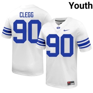 Hunter Clegg Limited Youth #90 The Y White College Football Jersey 307502-438