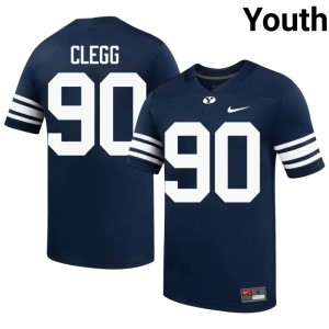 Hunter Clegg Cougs Embroidery #90 Navy College Football Youth Jerseys 433837-917
