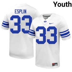 Jared Esplin Youth Cougs White #33 High School College Football Jersey 488832-761