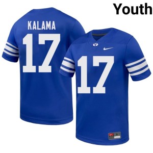 Jarinn Kalama College Football Youth Replica BYU Cougars Royal #17 Jersey 986746-894