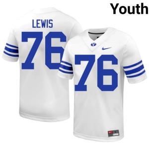Jeff Lewis #76 College Football Youth Go Cougars White High School Jersey 136929-383