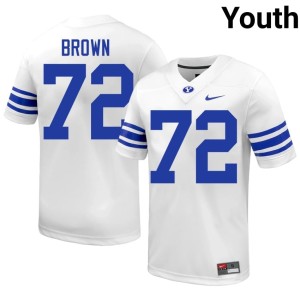Joe Brown College Football NCAA #72 White Youth The Y Jerseys 291872-606