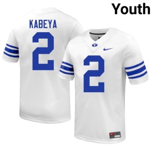 Jonathan Kabeya Limited Cougars Youth #2 White College Football Jersey 926723-361