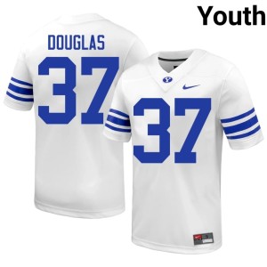 Joseph Douglas Youth College Football #37 Alumni White Brigham Young University Jersey 688296-734