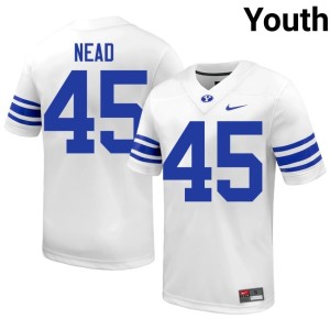 Keayen Nead NCAA Youth #45 Brigham Young University Cougars White College Football Jerseys 901779-896