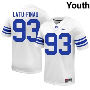 Kelepi Latu-Finau #93 Youth High School White The Y College Football Jerseys 919783-108
