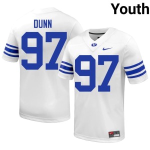 Matthias Dunn #97 College Football Youth NCAA White Brigham Young University Cougars Jersey 501770-356