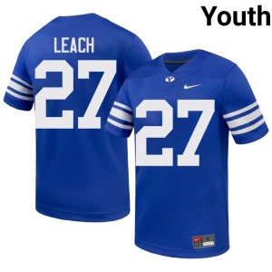 Matthias Leach #27 Royal Youth College Football BYU Cougars Official Jersey 396978-100