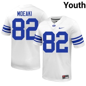 Noah Moeaki White #82 Youth High School Brigham Young University College Football Jersey 874556-967