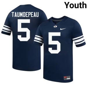 Nusi Taumoepeau #5 Navy Official Brigham Young University Cougars College Football Youth Jersey 886099-603