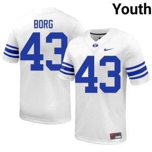 Owen Borg Cougars White #43 Youth College Football NCAA Jerseys 442415-402