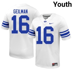 Owen Geilman BYU Cougars Youth White College Football #16 University Jerseys 990134-523