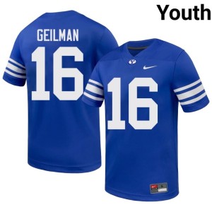 Owen Geilman Brigham Young University Cougars #16 2026 College Football Youth Royal Jersey 273424-583