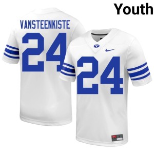 Payton VanSteenkiste #24 White Cougs College Football Youth Official Jersey 191017-852