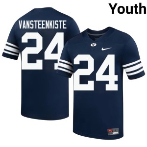 Payton VanSteenkiste BYU Cougars Youth Navy #24 College Football Official Jersey 423650-661