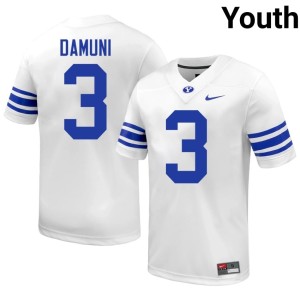 Raider Damuni #3 Youth 2026 College Football White BYU Cougs Jersey 859756-454