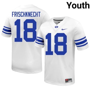 Reggie Frischknecht White #18 College Football BYU University Youth Jersey 819720-939