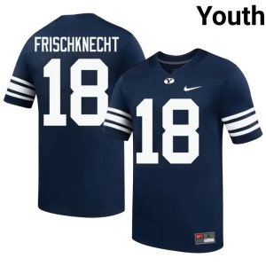Reggie Frischknecht Player Youth Navy College Football #18 BYU Cougs Jersey 982770-404