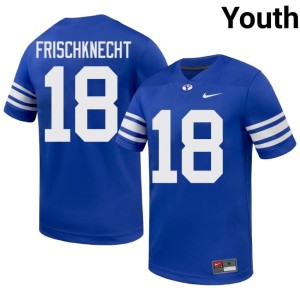 Reggie Frischknecht NCAA BYU Cougs College Football #18 Royal Youth Jersey 595659-851