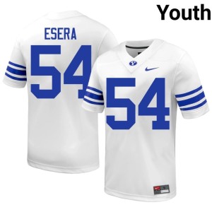 Siale Esera BYU Cougars #54 Youth White Embroidery College Football Jersey 126536-512