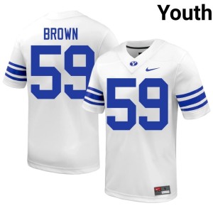 Siosefa Brown Cougs Youth #59 White NCAA College Football Jerseys 144746-695