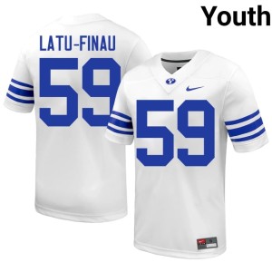 Siosiua Latu-Finau Youth White Official College Football #59 Brigham Young University Cougars Jerseys 687873-193