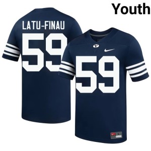 Siosiua Latu-Finau Youth College Football Navy Embroidery #59 BYU Cougs Jerseys 921505-522