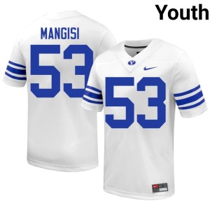 Strantz Mangisi #53 The Y College Football Youth Limited White Jerseys 803321-197