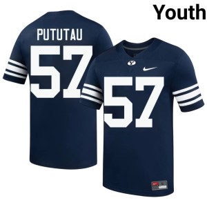 Talitu'i Pututau College Football University #57 Navy BYU Cougars Youth Jerseys 225698-115