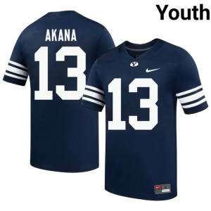 Tausili Akana #13 BYU Navy College Football NCAA Youth Jersey 498484-847